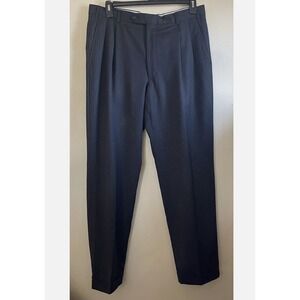 Kirkland Wool Pants Mens‎ 32 30 Black Straight Fit Dress Cuffed Pants Trousers